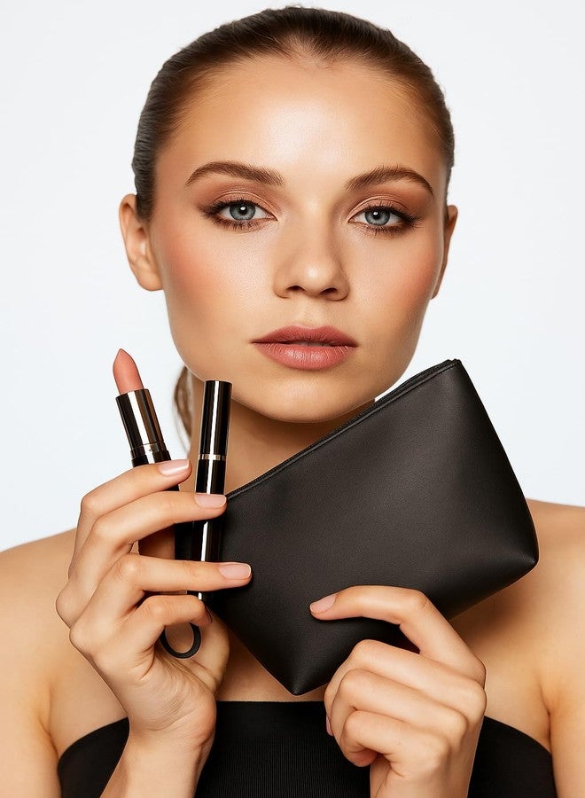 حقيبة مكياج كارتبرينك للنساء، حقيبة تنظيم مستحضرات التجميل للسفر، حقيبة أنيقة لأدوات المكياج (أسود) - Image 2